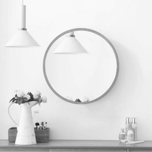  Xing Hua Shop Wall-Mounted Mirror Bathroom Mirror Cabinet Bathroom Mirror with Shelf Locker Wall-Mounted Makeup Vanity Round Mirror (Color : Wood Color, Size : 70cm)