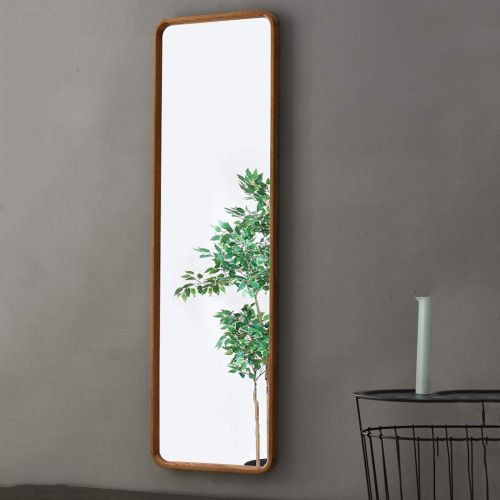  Xing Hua Shop Mirror Solid Wood Mirror Full Body Floor Mirror Home Wall Hanging Fitting Mirror Rectangular Mirror Bedroom Full Body Mirror Wall Mirror (Color : Brown, Size : 120504