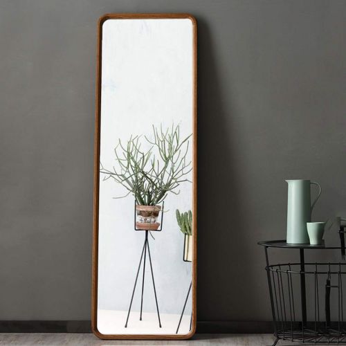  Xing Hua Shop Mirror Solid Wood Mirror Full Body Floor Mirror Home Wall Hanging Fitting Mirror Rectangular Mirror Bedroom Full Body Mirror Wall Mirror (Color : Brown, Size : 120504