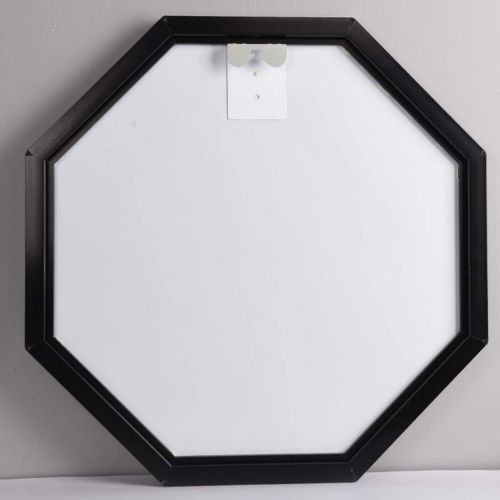  Xing Hua Shop Wall Mirror Aluminum Alloy Mirror Home Bathroom Mirror Octagonal Wall Hanging Mirror Living Room Bedroom Makeup Mirror Porch Display Mirror (Color : Black, Size : 606