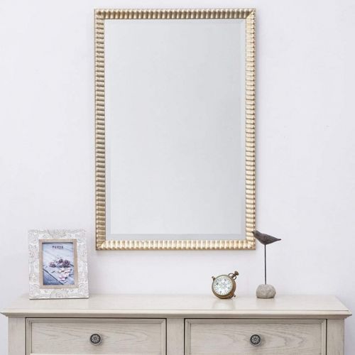  Xing Hua Shop Wall Mirror Home Wall Full-Length Mirror Living Room Wall Square Floor Fitting Mirror Home Bedroom Mirror Bathroom Mirror (Color : Gold, Size : 61912.5cm)