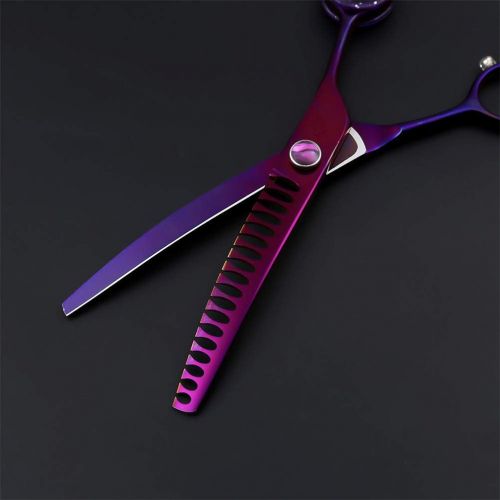  Xinjiahe 7.0Inch Pet Scissors, Curved Scissor, 440c Japanese Stainless Pet Grooming Shears for Pet Groomer or Family DIY