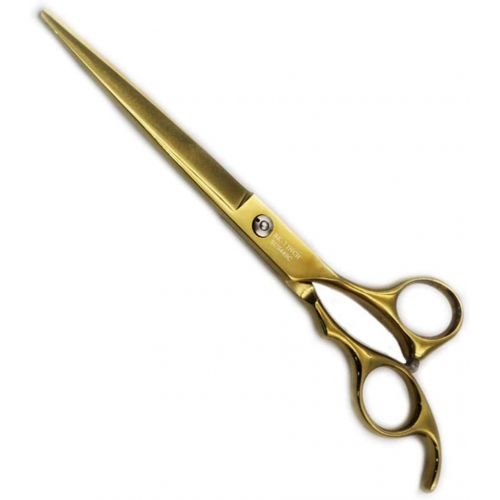  Xinjiahe 7 Inch Pet Scissors Dog Grooming Hair Cut Plating Gold Series Straight Scissor with Scissor Bag