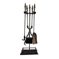 Xinxinchaoshi Fireplace Tool Set 4 Piece Durable Fireplace Tools Wrought Iron, Outdoor Indoor Fireplaces Hearth Tool Set With Pedestal Base Holder, Living Room Fire Set Small Home Decor Fireplac
