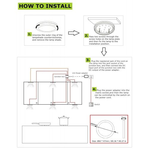  Xking 12 Pcs Dimmable Wireless Kitchen Under Cabinet Lighting And RF Remote Controller, DC12V Total 24W - Warm White