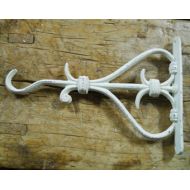 Xlr8imports Cast Iron Victorian Style WHITE HEART Plant Hook Garden Hanger Wall Barn Fence