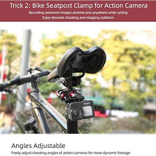  Xmipbs Clamp Holder Bike Handlebar Mount Bicycle Seat Post Compatible with DJI Osmo Action Osmo Pocket Insta360 Gopro FIMI Palm Sports Camera
