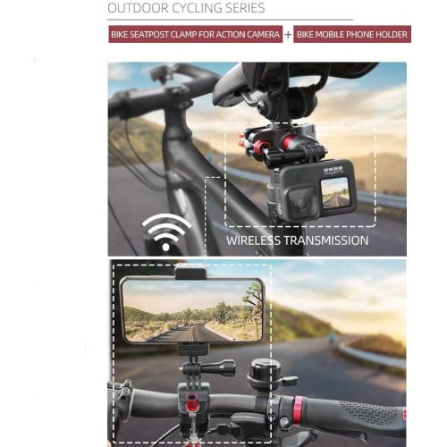  Xmipbs Clamp Holder Bike Handlebar Mount Bicycle Seat Post Compatible with DJI Osmo Action Osmo Pocket Insta360 Gopro FIMI Palm Sports Camera
