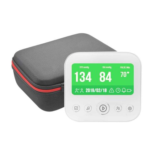  Xnuo Digital Upper Arm Blood Pressure Monitor Talking Function Three Color Backlight Automatic Heart Rate Detection Heartbeat BP Monitor Large LCD Display for Hospital Clinic Home Use