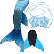 XonyiCos Mermaid Tails for Swimming with Monofin Girls Boys Kids Adults Swimwear Swimming Costumes
