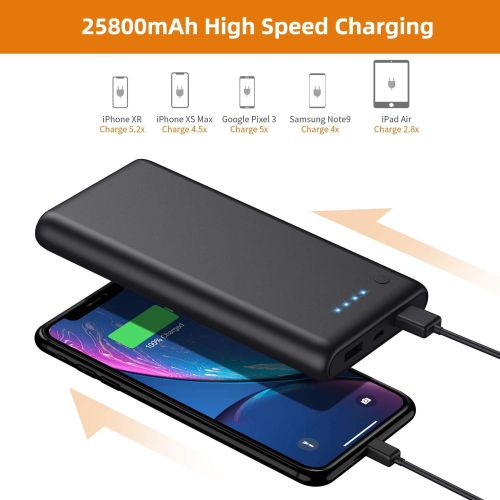  [아마존핫딜][아마존 핫딜] Xooparc Portable Charger Power Bank 25800mah Classic Portable Phone Charger High-Capacity Battery Pack Dual Output with 4 LED Indicators Charging External Battery Charger for Smartphone,An