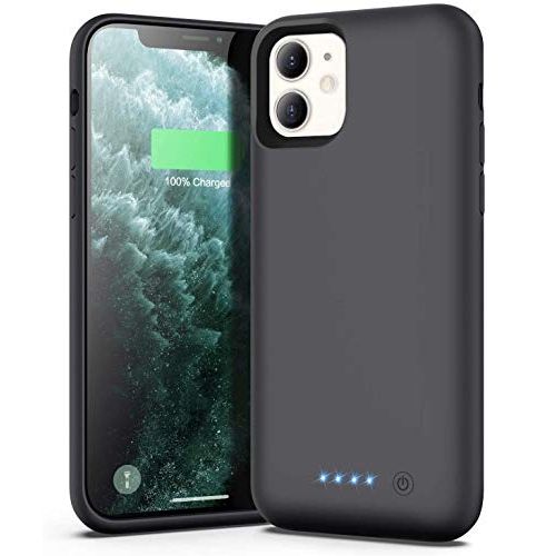  [아마존베스트]Xooparc Battery case for iPhone 11 [6800mah] Upgraded Charging Case Protective Portable Charger Case Rechargeable Extended Battery Pack for Apple iPhone 11 Charger case (6.1’) Back