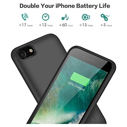  [아마존베스트]Battery case for iPhone 8/7, Xooparc [6000mah] Upgraded Charging Case Protective Portable Charger Case Rechargeable Extended Battery Pack for Apple iPhone 7/8(4.7) Backup Power Ban