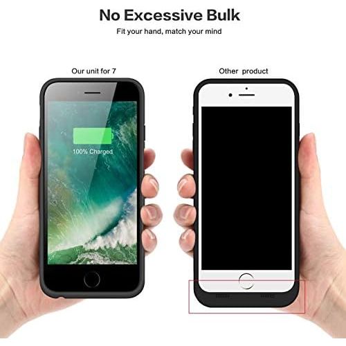  [아마존베스트]Battery case for iPhone 8/7, Xooparc [6000mah] Upgraded Charging Case Protective Portable Charger Case Rechargeable Extended Battery Pack for Apple iPhone 7/8(4.7) Backup Power Ban