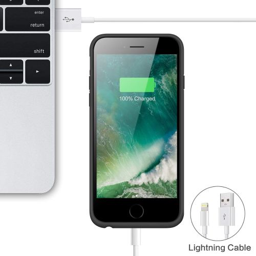  [아마존베스트]Battery case for iPhone 8/7, Xooparc [6000mah] Upgraded Charging Case Protective Portable Charger Case Rechargeable Extended Battery Pack for Apple iPhone 7/8(4.7) Backup Power Ban