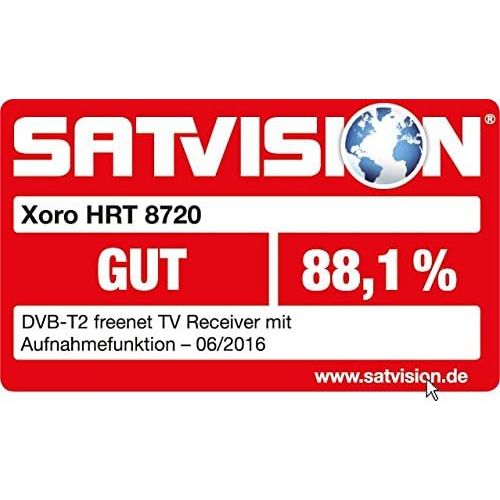  Xoro HRT 8719?H.265?HEVC DVB T/T2?Receiver (Full HD, HDTV, HDMI, Media Player, USB 2.0, 12?V, Irdeto Access???Black