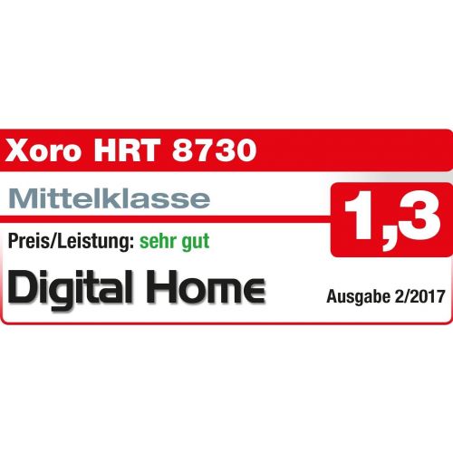  Xoro HRT 8730 HEVC DVB T/T2 Receiver (HDTV H.265, kartenloses Irdeto Zugangssystem fuer Freenet TV, Mediaplayer, PVR Ready, HDMI, USB 2.0, 12V) schwarz