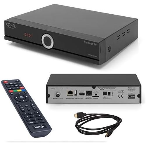  Xoro HRT 8772 HDD Full HD DVB C/T2 Receiver (HEVC H.265 Twin Tuner, Irdeto Cloaked CA for Freenet TV, without SATA Hard Drive in FP Slot, HDMI, USB PVR Ready, S/PDIF Opt, MiniSCART