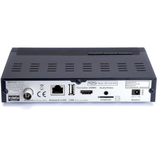  Xoro HRT 8730?Hybrid DVB T/DVB C DVB T2?Receiver HD HDTV H.265?Kartenloses Irdeto Access System for freenet TV, Cable TV, Media Player, PVR ready, HDMI, USB 2.0, 12?V???B