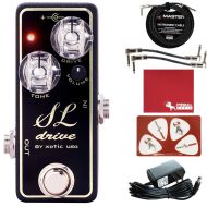 Xotic Effects SL Drive Pedal with Polish Cloth, Pick Card, Patch Cables, 10 ft Cable, and 9V Power Supply