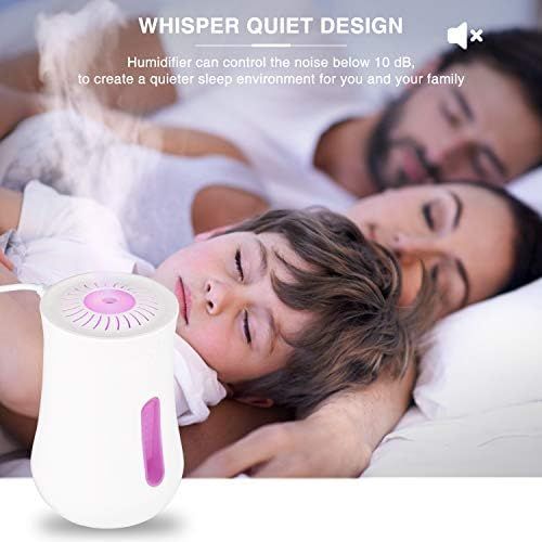  USB Luftbefeuchter, 10dB Ultra Leise Raumluftbefeuchter, Xpassion Mini Ultraschall Air Humidifier fuer das Schlafzimmer&Kinderzimmer, Tragbarer Luftbefeuchter mit 7 Farben fuer Haus