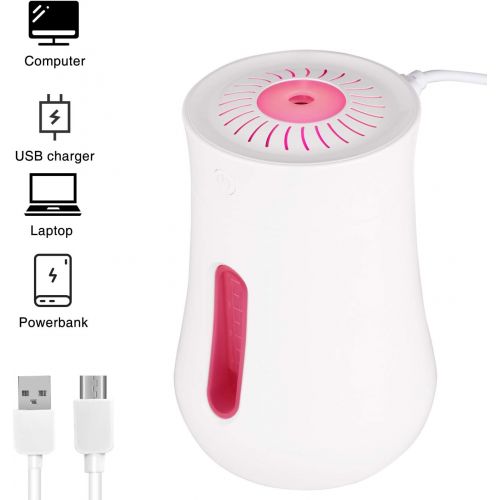  USB Luftbefeuchter, 10dB Ultra Leise Raumluftbefeuchter, Xpassion Mini Ultraschall Air Humidifier fuer das Schlafzimmer&Kinderzimmer, Tragbarer Luftbefeuchter mit 7 Farben fuer Haus