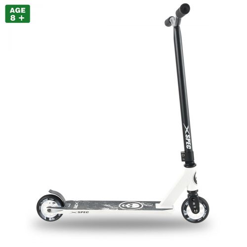  Xspec Pro Stunt Kick Scooter w Strong 6061 Aluminum Deck, Skull White