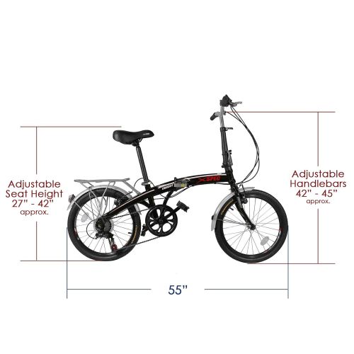  Xspec 20 7 Speed City Folding Compact Bike Bicycle Urban Commuter Shimano