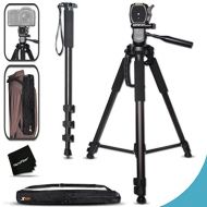 Xtech Durable Pro Grade 75 inch Tripod + 72 inch Pro Monopod W/Convenient Backpack Style Carrying Case for Canon EOS 70D 60D 7D 6D 5D 7D Mark II EOS Rebel T6i T6S T5i T5 T4i T3i T3 T2i D