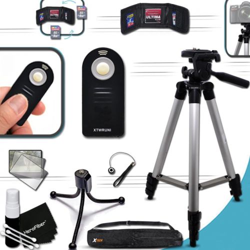 엑스테크 Xtech Durable Full Size 60” inch TRIPOD + Universal Camera REMOTE Control KIT for Nikon D3200, D3300, D5100, D5200, D5300, D5500, D7000, D7100, D7200, D750, D810A, D810, D800, D610, D600