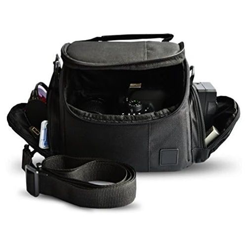 엑스테크 Xtech Well Padded Fitted Medium DSLR Camera Case Bag w/ Zippered Pockets and Accessory Compartments for Nikon D500, D750, D7200, D7100, D7000, D810, D810A, D800, D610, D600, 1 V1, D4, D4