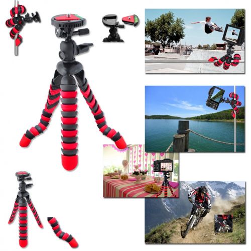 엑스테크 Xtech Premium Accessory Kit for GoPro HERO4 Hero 4 Digital Camera Includes Head Strap Mount, Chest Strap Mount, 12” inch Highly Flexible Tripod, 16GB High Speed Memory Card + High