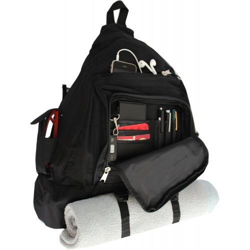  Xtitix Knight Rider Sport Gym Hiking Shoulder Sling Backpack Body Bag, Black