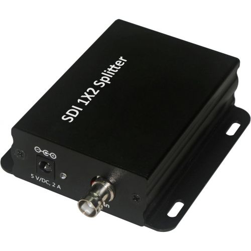  XtremPro Xtrempro SDI Splitter 1x2 Supports 3G-SDI, HD-SDI, SD-SDI Signals, up to 1080p & 394ft  120M, 1 input 2 outputs w AC adapter - Black (66004)