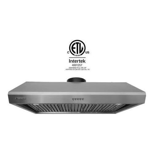  XtremeAIR XtremeAir Ultra Series UL13-U30, 30 width, Baffle filters, 3-Speed Mechanical Buttons, Full Seamless, 1.0 mm Non-magnetic S.S, Under cabinet hood