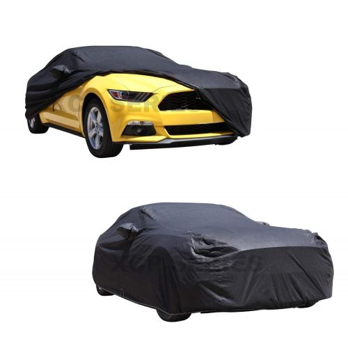  XtremeCoverPro XCP Series #1 Car Accessories is Car Cover, Best Automobile Indoor Outdoor Protection Dust Cover for most Sedan Car Cover SUV Car Cover, Vehicle Pocket Mirror (Plus Size up to 180, Black / Ye