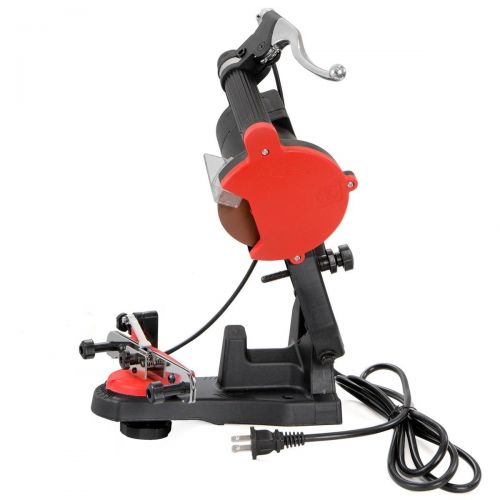  STKUSA 110V 85W Electric Sharpener Grinder Bench Mount Chainsaw with Brake & Wheel