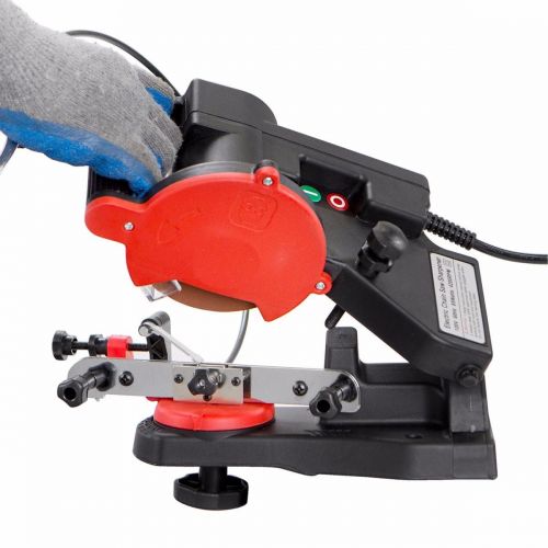  STKUSA 110V 85W Electric Sharpener Grinder Bench Mount Chainsaw with Brake & Wheel