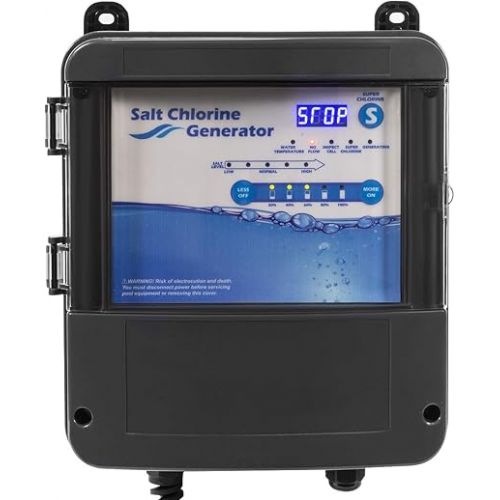  XtremepowerUS 90146 Complete Salt System Electronic Generator Chlorination Easy DIY Installation for Swimming Pools up to 35,000 Gallons, Black