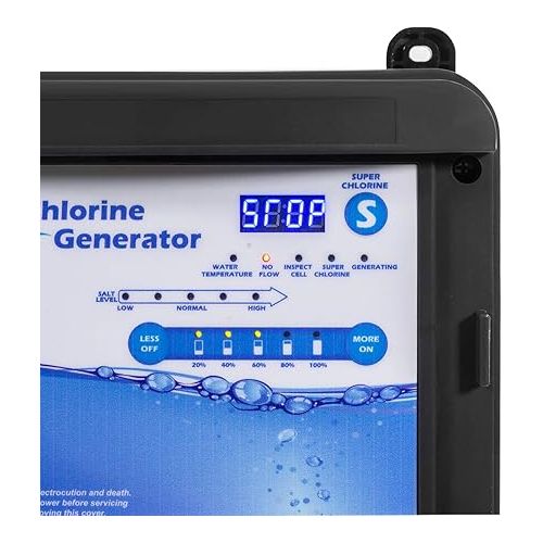  XtremepowerUS 90146 Complete Salt System Electronic Generator Chlorination Easy DIY Installation for Swimming Pools up to 35,000 Gallons, Black