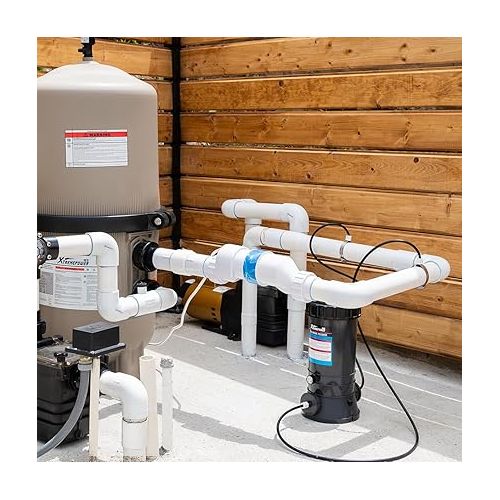  XtremepowerUS Universal 25 Saltwater Chlorinator Complete System with 25k-Gallon Flow Switch Salt Cell Bundle, White