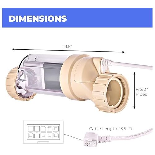  XtremepowerUS Replacement Chlorination Salt Cell for Pool for In-Ground Swimming Pool Compatible Cell Plate up to 15,000 Gallons, Beige