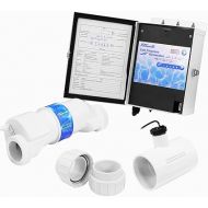 XtremepowerUS 15K Salt Chlorination System for In-Ground Pools up to 15,000 Gallons Flow Switch Cell Fitting Complete System, White