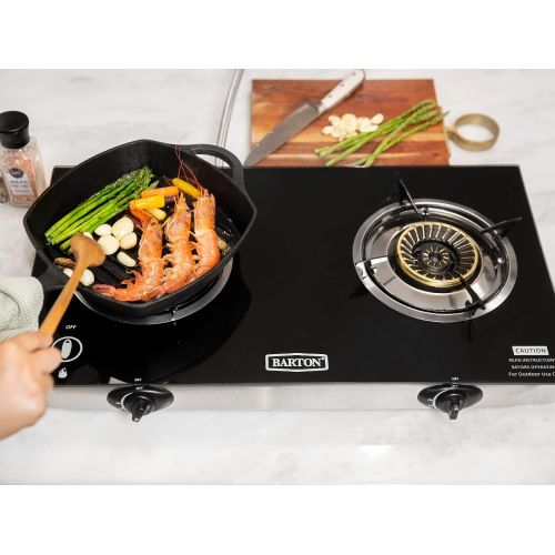  XtremepowerUS Deluxe Propane Gas Range Stove 2 Burner Cooktop Auto Ignition Outdoor Grill Camping Stoves Station LPG