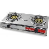 XtremepowerUS Double Burner Stove w/Stand Outdoor Propane Portable Camping Cooking Range