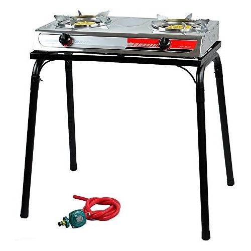  XtremepowerUS Double Burner Stove w/Stand Outdoor Propane Portable Camping Cooking Range