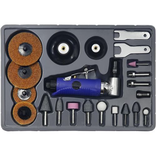  [아마존베스트]XtremepowerUS 23-Pieces Angle Head Air Die Grinder Polishing Debarring Surface Sanding Kit 1/4 Composite