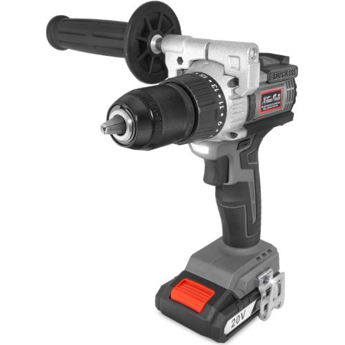  XtremepowerUS Pro-Series 20V Brushless Cordless Drill, Drill Driver 2000mAh Batteries, 500 In-lbs Torque, 12+1 Torque Setting, Fast Charger 2.0A, 0-1600RPM Variable Speed