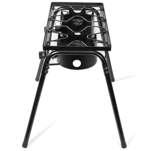  XtremepowerUS Propane Stove 2 Burner Gas Outdoor Portable Camping BBQ High Pressure Regulator