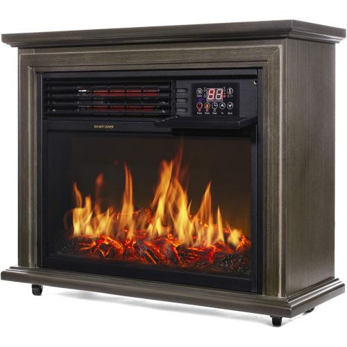  XtremepowerUS 1500W Infrared Quartz Electric Fireplace Heater Freestanding Timer with Remote Controller Wheel